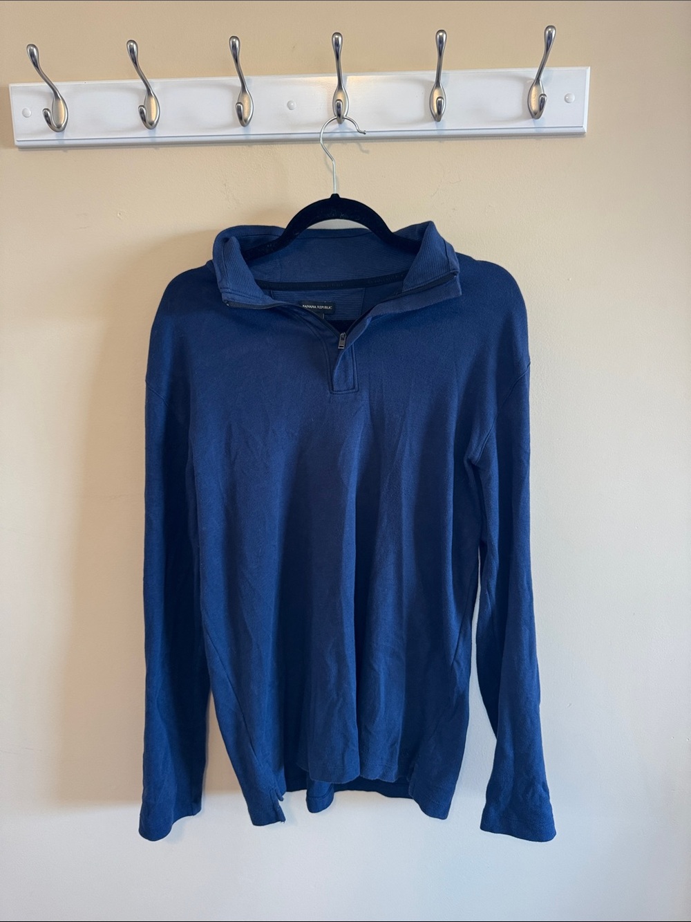 Banana Republic Navy Knit Half-Zip Pullover